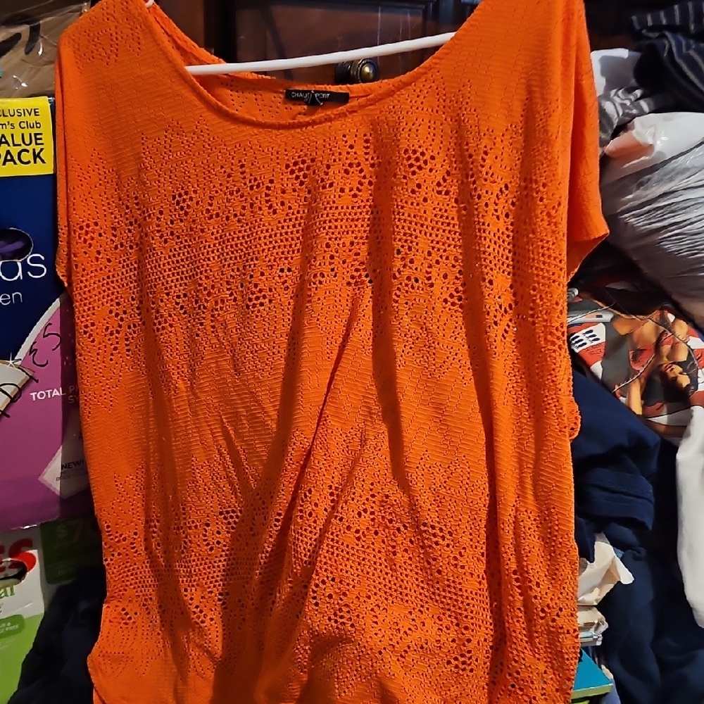 !!.        ....Womens XXL Orange Top.     Tote 3W